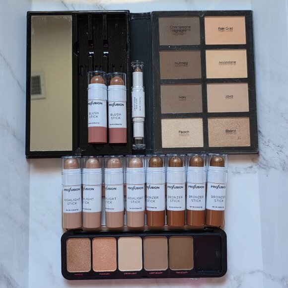 Profusion Makeup Lot-Contour Palettes-Bronzers-Blushes-Highlighters - Picture 1 of 8